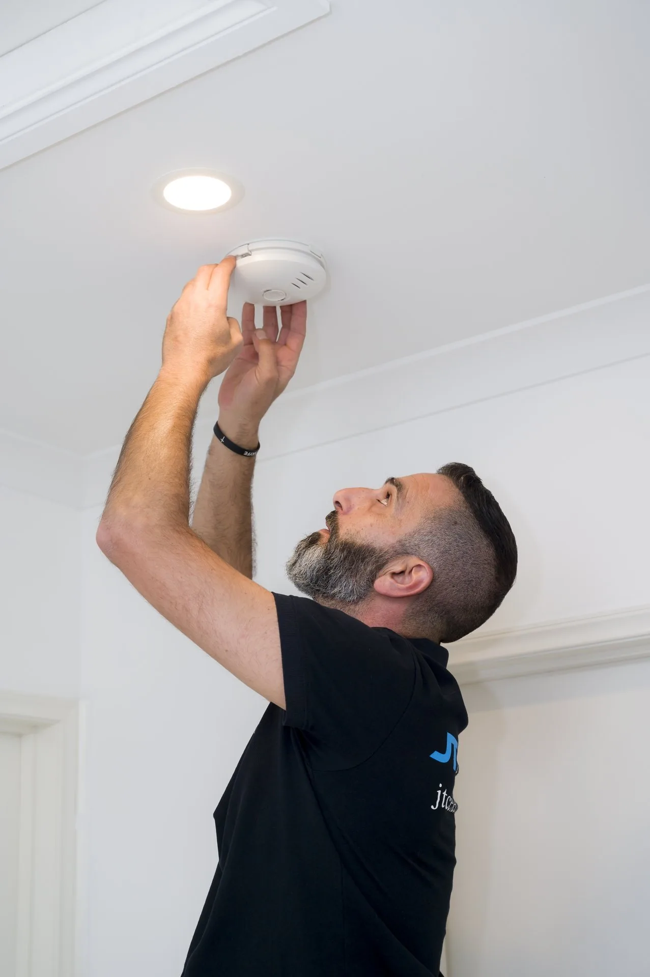 Electrician performing safety inspection